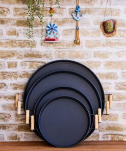 Set tăvi (4 buc) M0259 - S - 289ALV1112 | metal 100% | 30 x 30 cm | Negru