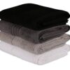 Set prosoape mâini (4 buc) Rainbow - Black - 317HBY1259 | 100% cotton | 50x90 cm | Alb, Gri, Gri închis