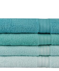 Set prosoape baie (4 buc) Rainbow - Water Green - 317HBY1445 | 100% cotton | 70x140 cm | Verde deschis, Verde, Mentă