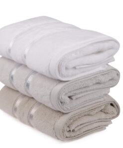 Set prosoape mâini (3 buc) Dolce - White, Light Blue, Light Brown - 317HBY2409 | 100% microcotton | 50x90 cm | Alb, Albastru deschis, Light Brown