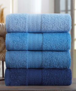 Set prosoape mâini (4 buc) Rainbow - Blue - 336EPJ1188 | 100% cotton | 50x85 cm | Albastru