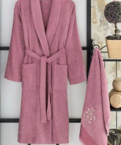 Set halate baie Cora - Plum - 336EPJ1834 - L/XL | 100% cotton | 45x85 cm | Prună