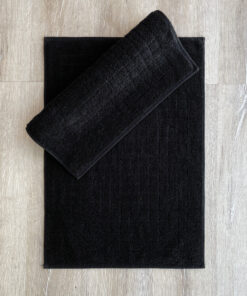 Set covorașe baie (2 buc) Kare - Black - 338CTN1303 | 100% cotton | 50x70 cm | Negru