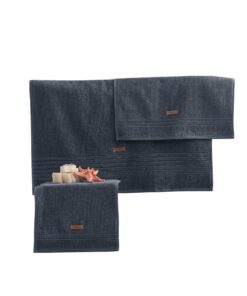 Set prosoape (3 buc) Wellness - Anthracite - 338CTN1512 | 100% cotton | 30x50 cm | Antracit