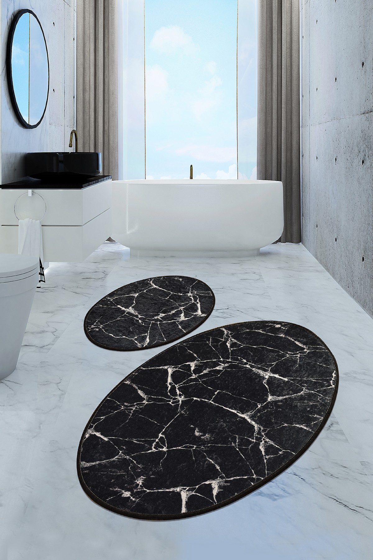 Set covorașe baie (2 buc) Marble Djt - 359CHL1539 | 100% polyester | 60x100 cm