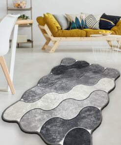 Covoraș baie Circle - Grey - 359CHL2568 | 100% polyester | 70x120 cm | Gri, Gri deschis, Alb