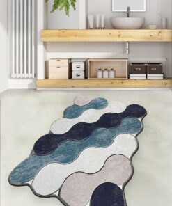 Covoraș baie Circle - Blue - 359CHL2572 | 100% polyester | 70x120 cm | Albastru, Albastru închis, Alb