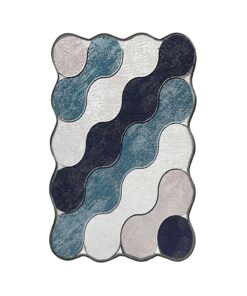 Covoraș baie Circle - Blue - 359CHL2572 | 100% polyester | 70x120 cm | Albastru, Albastru închis, Alb