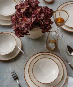 Set masă (24 buc) GBSATN24KY458KH - 387GRP1381 | porțelan 100% | 25 x 25 x 3 cm | Alb