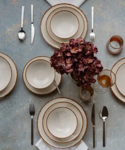 Set masă (24 buc) GBSATN24KY458KH - 387GRP1381 | porțelan 100% | 25 x 25 x 3 cm | Alb