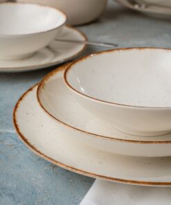 Set masă (24 buc) GBSATN24KY458KH - 387GRP1381 | porțelan 100% | 25 x 25 x 3 cm | Alb