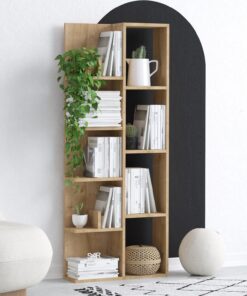 Bibliotecă Lily | PAL melaminat 18mm | 60 x 150 x 18 cm | Stejar