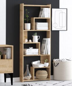 Bibliotecă Megg | PAL melaminat 18mm | 60 x 150 x 15 cm | Stejar