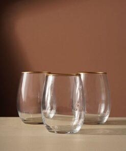 Set pahare (6 buc) PB-420725 - 409PBH1119 | sticlă 100% | 7,2 x 7,2 x 12 cm | Auriu