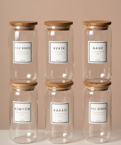Set recipiente condimente (6 buc) 8681149237124 - 409PBH1407 | sticlă 100% | 6,7 x 6,7 x 14,2 cm | Transparent