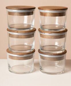 Set caserole depozitare (12 buc) 8681149237797 - 409PBH1411 | sticlă 100% | 8 x 8 x 5 cm | Transparent