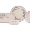 Set mic dejun (14 buc) Lavanta 14 - 430KSV8815 | ceramică 100% | 25 x 11 x 3,5 cm | Alb