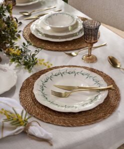 Set masă (24 buc) Windsor Garden - 520ZNO1105 | porțelan 100% | 26 x 26 x 2 cm | Verde
