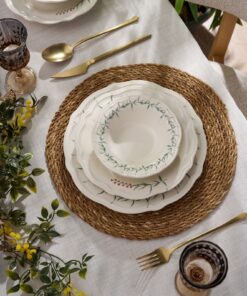 Set masă (24 buc) Windsor Garden - 520ZNO1105 | porțelan 100% | 26 x 26 x 2 cm | Verde