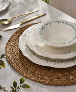 Set masă (24 buc) Windsor Garden - 520ZNO1105 | porțelan 100% | 26 x 26 x 2 cm | Verde