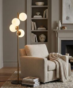 Lampadar Faze - NT - 115 | corp metal, sticla | 4xE27 | Auriu