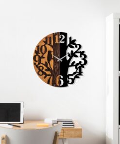 Ceas de perete Wooden Clock - 71 | 56 cm | Nuc/Negru