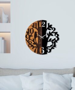 Ceas de perete Wooden Clock - 71 | 56 cm | Nuc/Negru