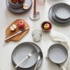 Set masă (12 buc) MOD12Y1730955 - 710KTP4518 | porțelan 100% | Gri