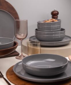 Set masă (12 buc) MOD12Y1A740800 - 710KTP9753 | porțelan 100% | Antracit