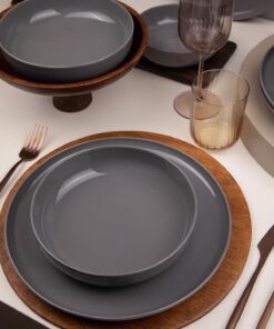 Set masă (12 buc) MOD12Y1A740800 - 710KTP9753 | porțelan 100% | Antracit