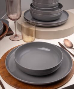 Set masă (12 buc) MOD12Y1A740800 - 710KTP9753 | porțelan 100% | Antracit
