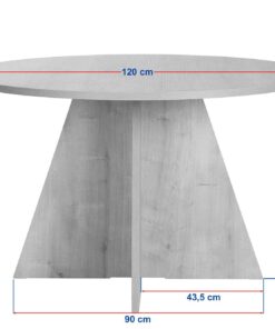 Masă de dining Virella - Travertine | PAL melaminat 25mm | 120 x 75 x 120 cm | Travertin