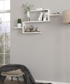 Bibliotecă Twist - White | PAL melaminat 18mm | 104 x 49,4 x 14,5 cm | Alb