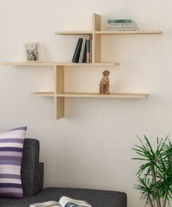 Raft de perete Leo - Oak | PAL melaminat 18mm | 123 x 80,5 x 22 cm | Stejar