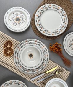 Set masă (24 buc) Sunflower 24 - 824MXL1110 | porțelan 100% | 27 x 27 cm | Multicolor