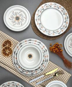 Set masă (24 buc) Sunflower 24 - 824MXL1110 | porțelan 100% | 27 x 27 cm | Multicolor