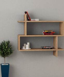 Raft de perete Paralel - Oak | PAL melaminat 18mm | 70 x 65,5 x 22 cm | Stejar
