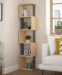Bibliotecă Piri - Sonoma Oak, Anthracite | PAL melaminat 18mm | 35 x 161 x 30 cm | Sonoma Oak/Antracit