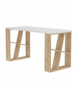 Birou Honey - White, Oak | PAL melaminat 18mm | 140 x 75 x 60 cm | Alb/Stejar