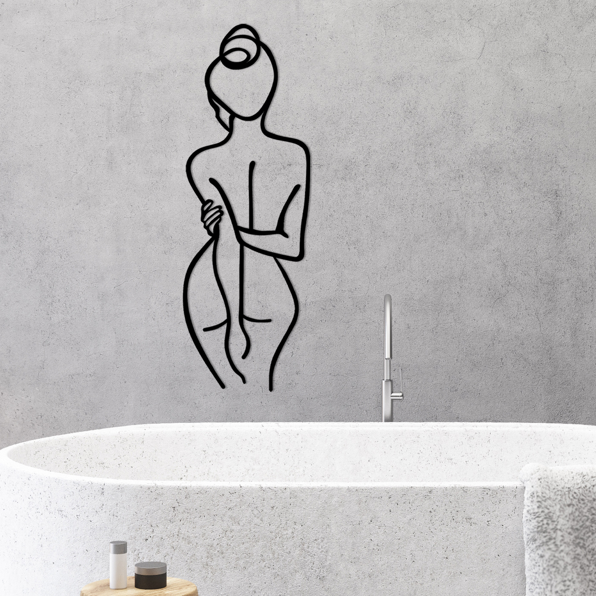 Decorațiune metal Woman Body | Negru