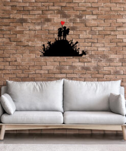 Decorațiune metal Banksy - 1 | Negru/Rosu