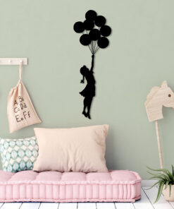 Decorațiune metal Banksy - 12 | Negru