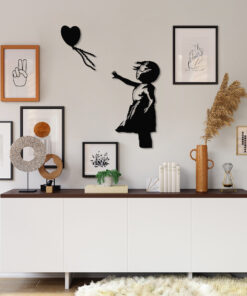 Decorațiune metal Banksy - 14 | Negru