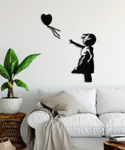 Decorațiune metal Banksy - 14 | Negru