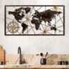 Decorațiune metal World Map Large - 1 | 120 x 60 cm | Multicolor