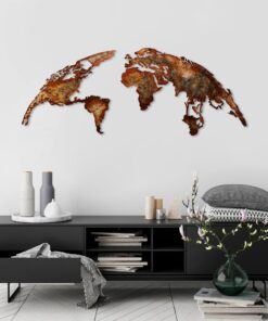 Decorațiune metal World Map Medium - 1 | 150 x 59 cm | Multicolor