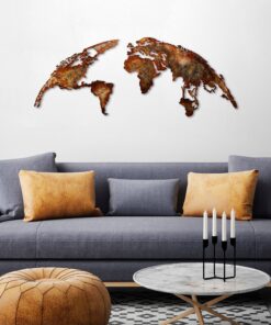 Decorațiune metal World Map Medium - 1 | 150 x 59 cm | Multicolor
