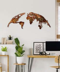 Decorațiune metal World Map Medium - 1 | 150 x 59 cm | Multicolor