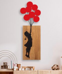 Decorațiune lemn Banksy - 17 | Nuc/Negru