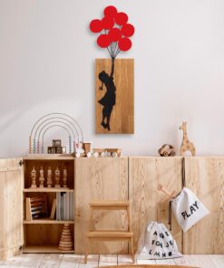 Decorațiune lemn Banksy - 17 | Nuc/Negru